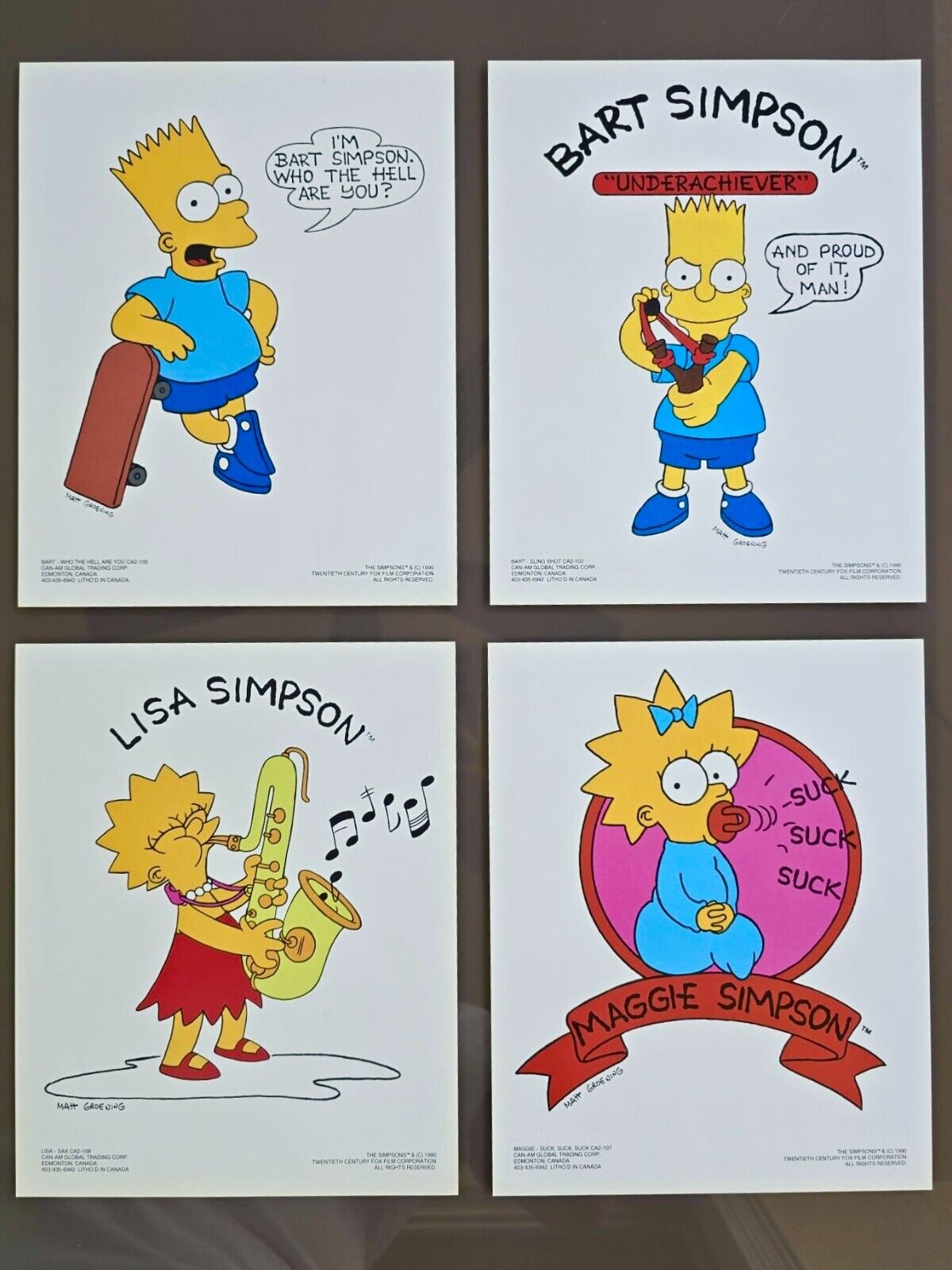 1990, Original Simpsons Poster Rare & Very Collectible - Mosaic (Four/8 x 10 in)
