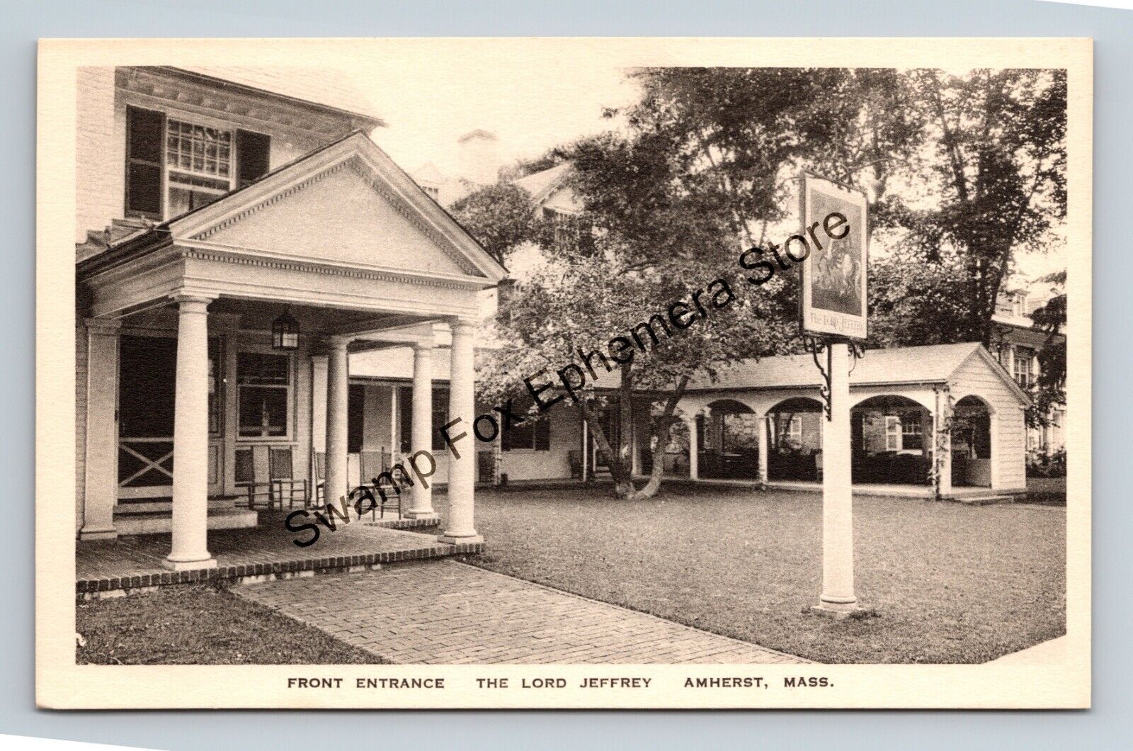 Postcard Front Entrance The Lord Jeffrey Anherst Massachusetts