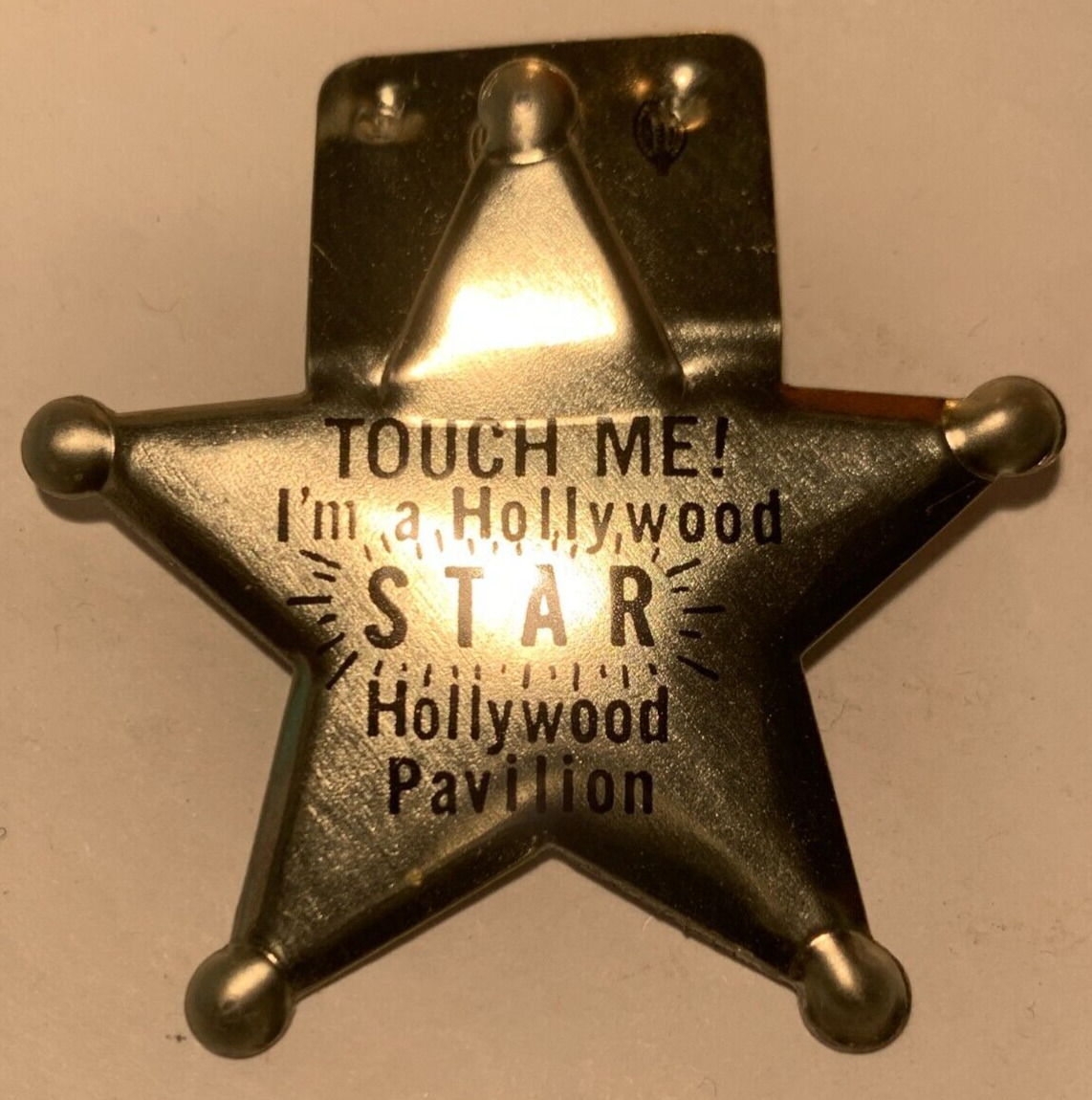 Vintage 1964-65 New York World Fair Hollywood Pavilion Fold Pin Touch Me Star