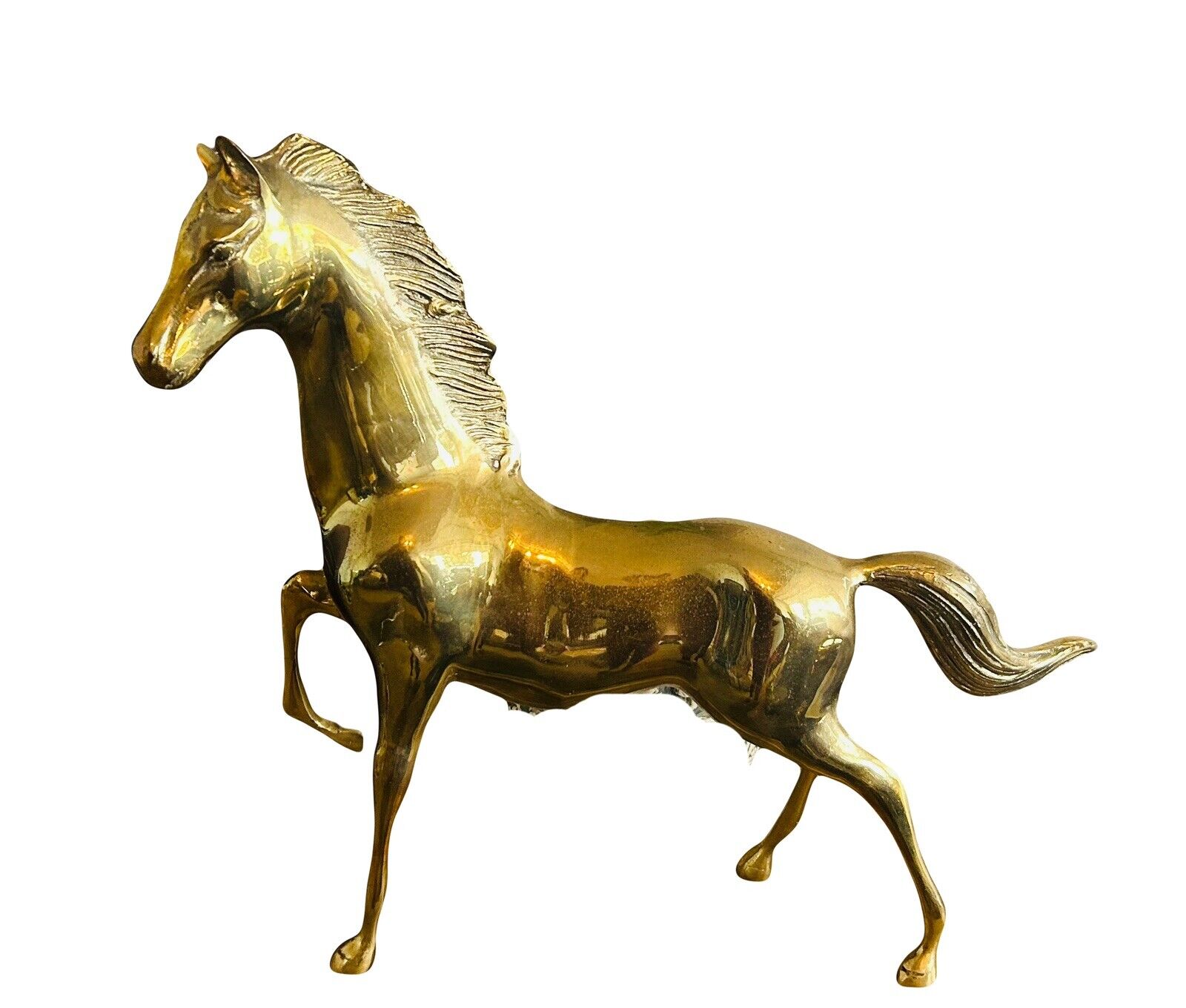 1970s Vintage Brass Horse Sculpture