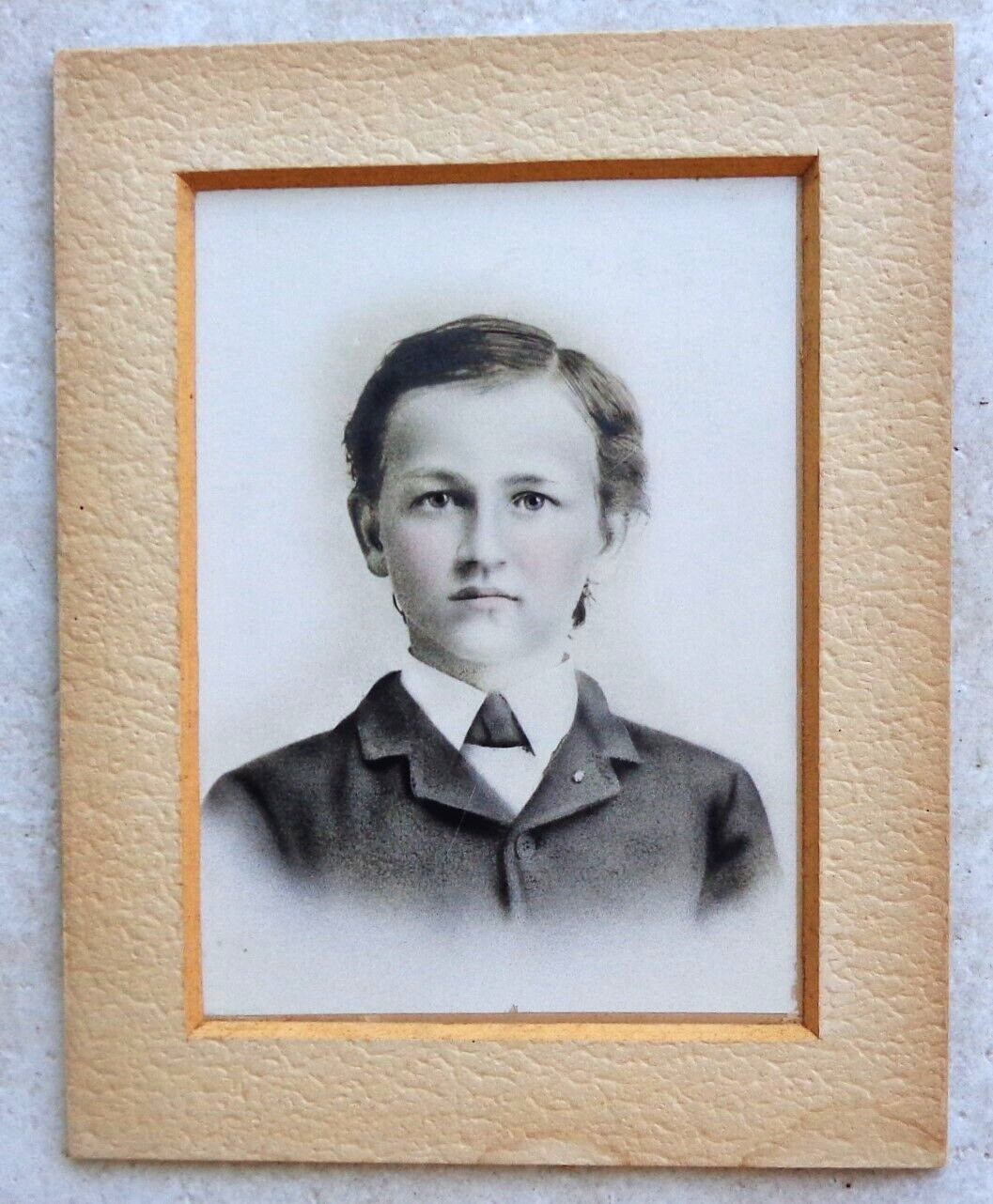 Circa 1905 Young Man EXCELLENT IMAGE 8 by 10 mat - Died at 14 and I\'d
