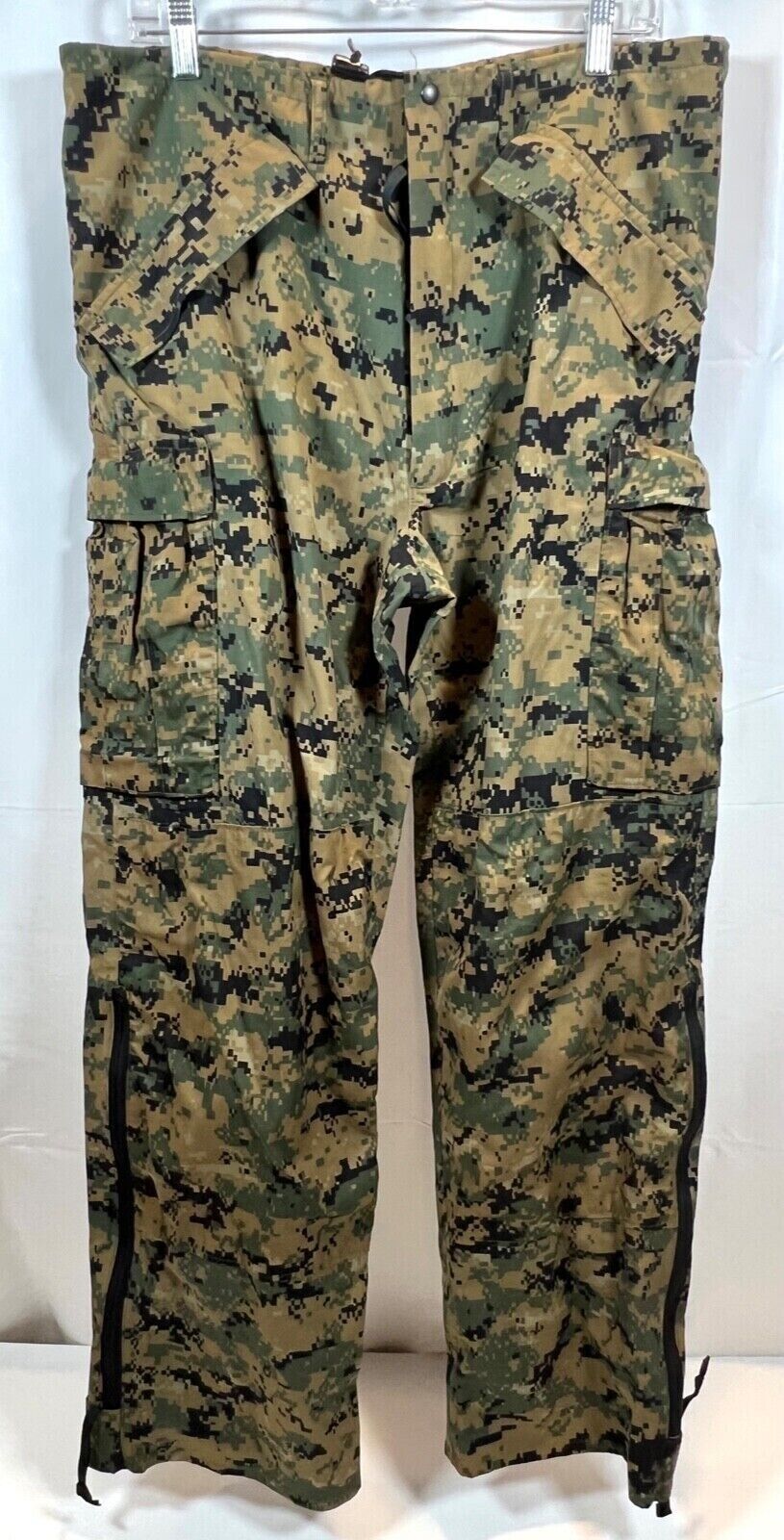 USMC APECS Gore-Tex Pants Trousers Woodland MARPAT Camo Large Long-Excellent Con