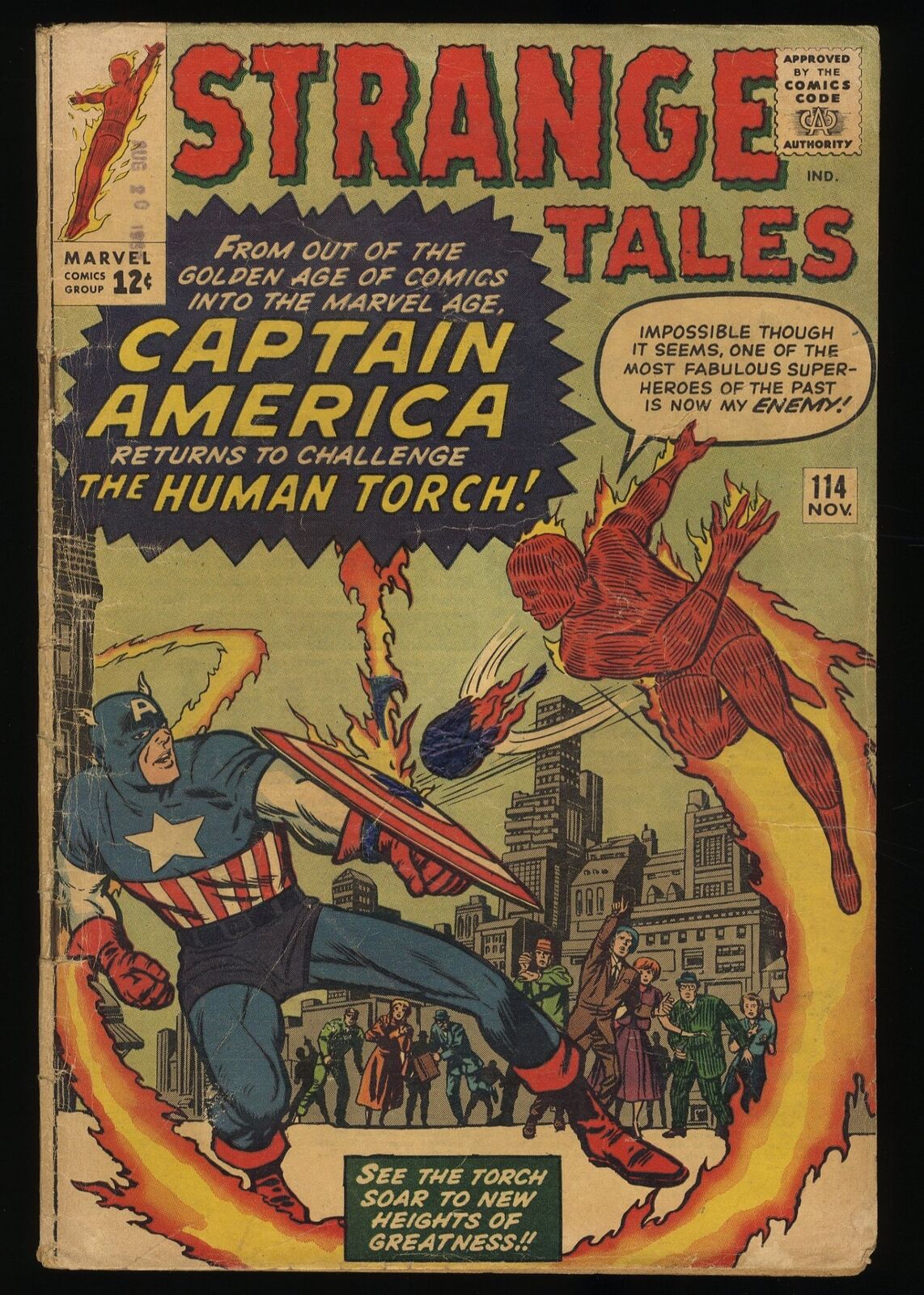 Strange Tales #114 GD+ 2.5 Captain America and Human Torch Marvel 1963