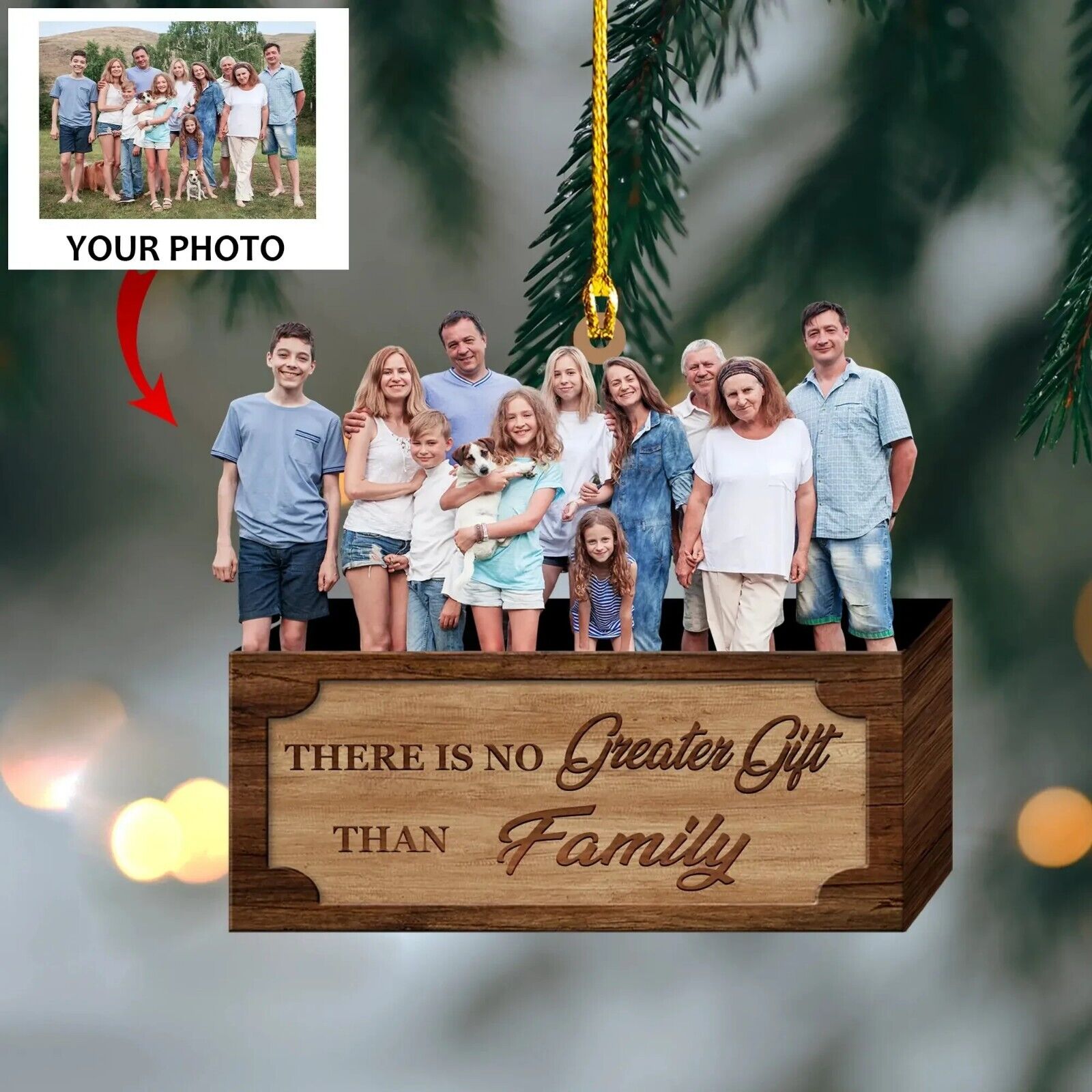 Custom Photo Family Christmas Ornament, Xmas gifts, Christmas home decor