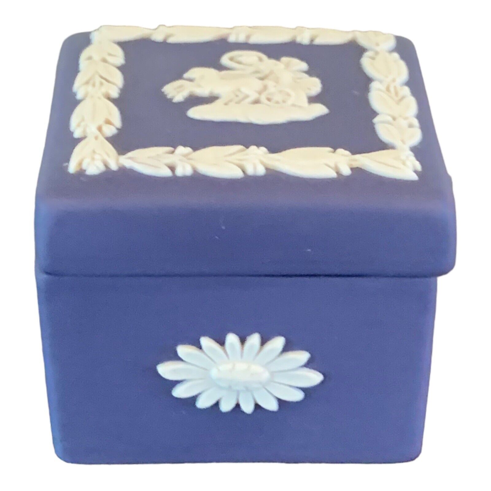 Portland Blue Wedgwood Jasperware Miniature Trinket Box