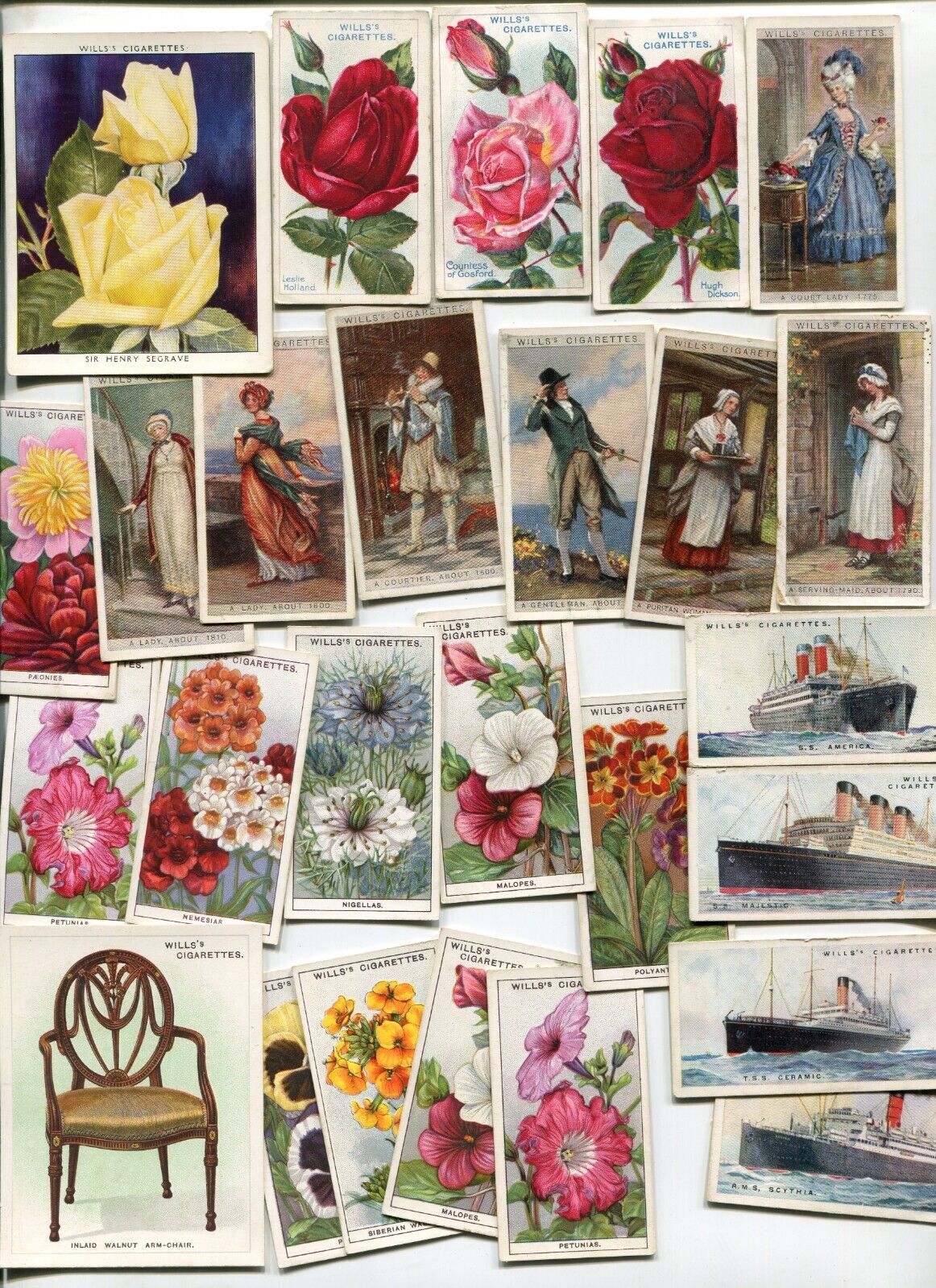 101 ASSORTED TOBACCO CIGARETTE CARDS ALL W.D. & H.O. WILLS LOT