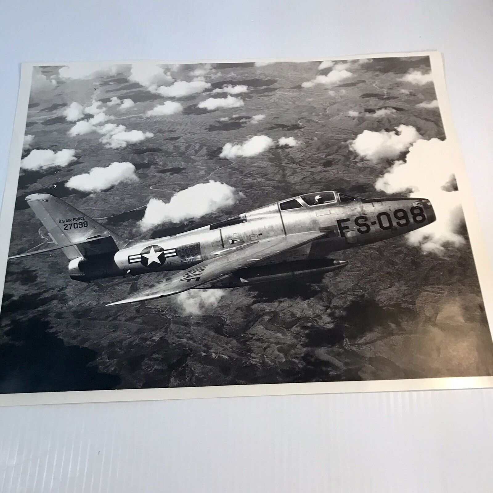 Vintage Military USAF Airplane Photo Print FS-098 Black & White 14x11