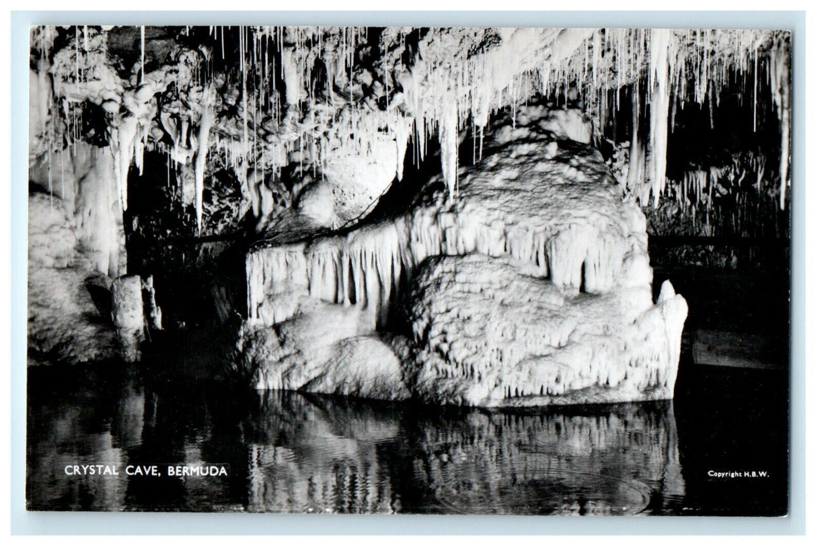 c1950\'s Crystal Cave Stalagmites Bermuda RPPC Photo Postcard