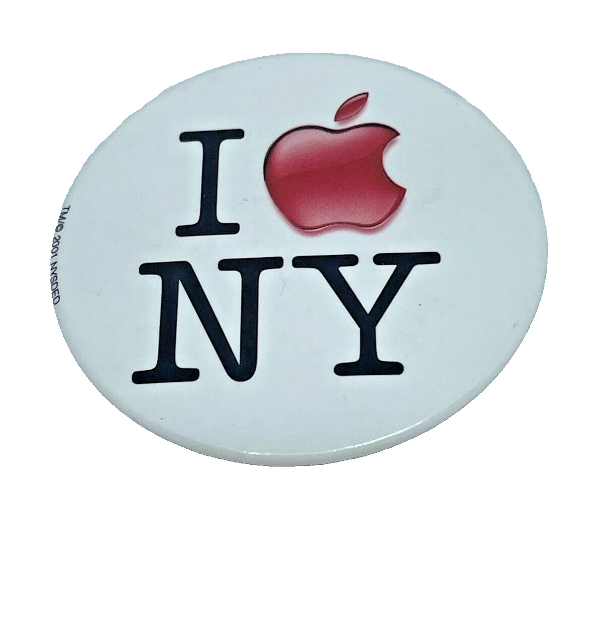 Apple Computers I Heart Love NY New York Vintage Y2K Pin Button Macworld 2001