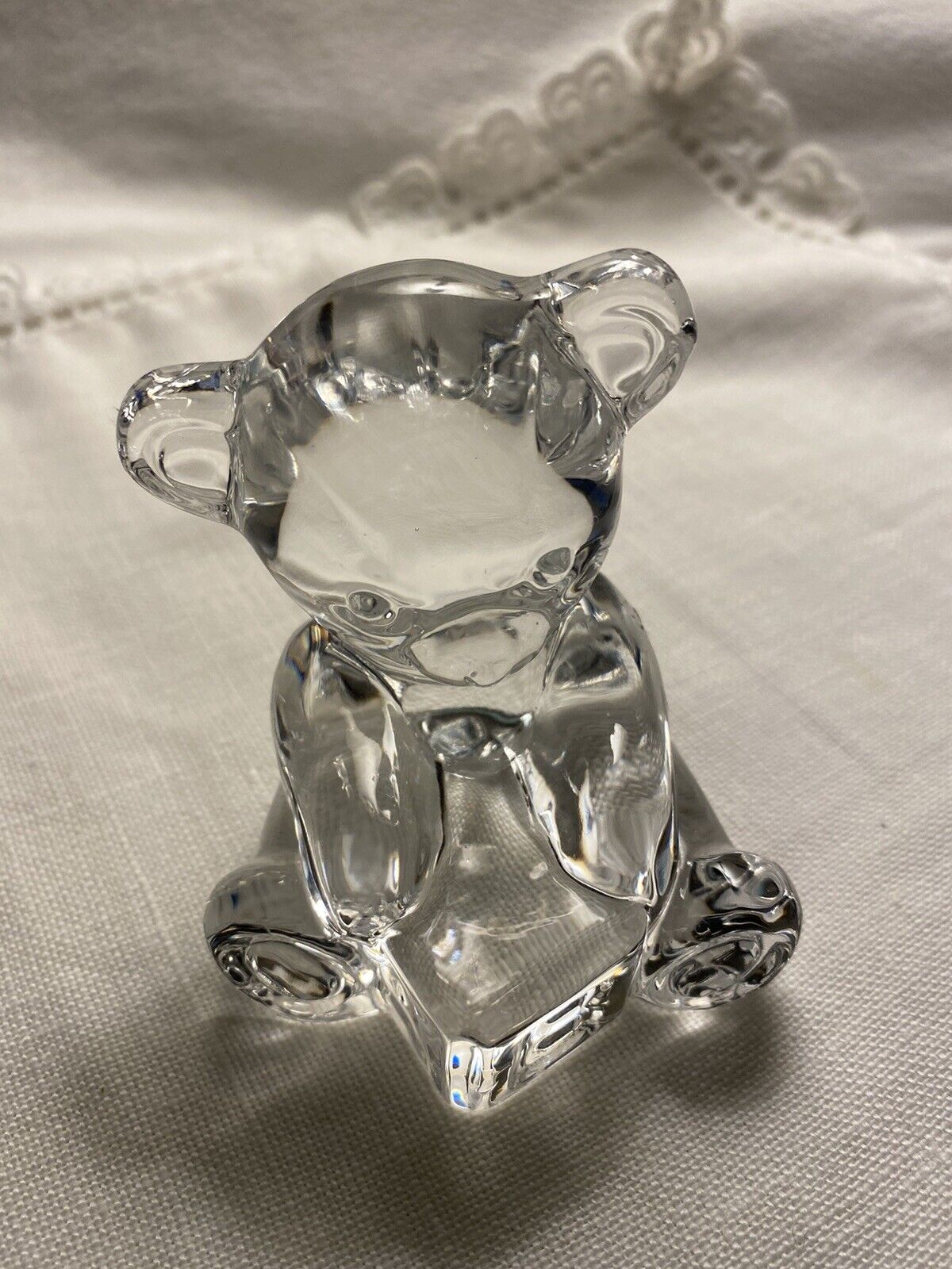 Waterford marked Crystal clear Bear with Block