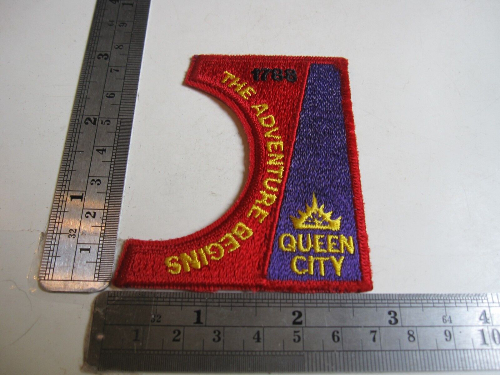 Vintage BSA Scouting 1788 The Adventure Begins Queen City Cloth Patch BIS