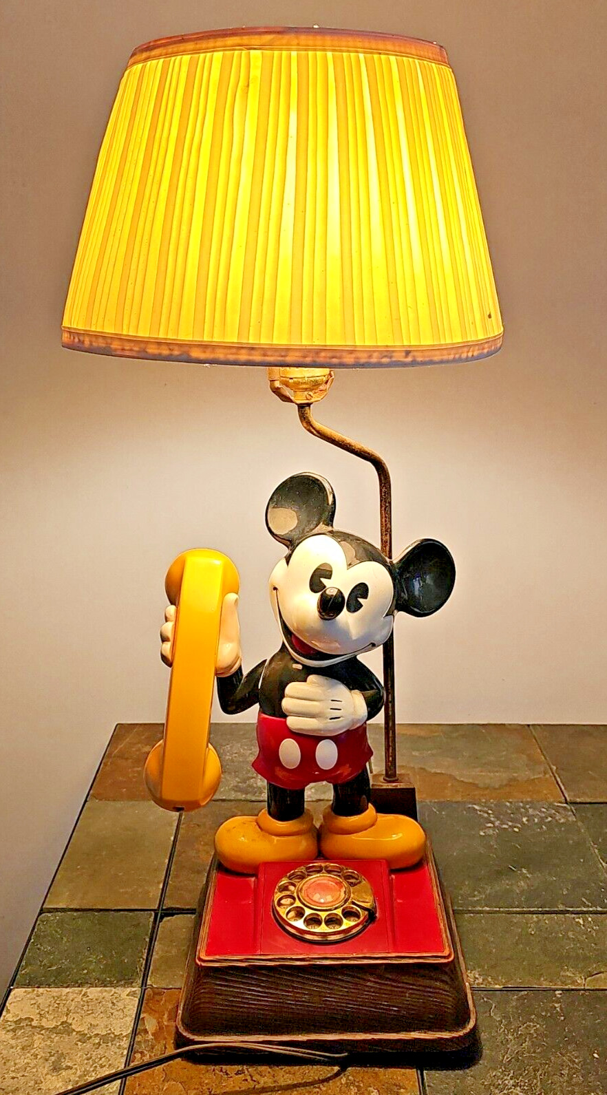 Vintage The Mickey Mouse Telephone  Lamp Rotary Dial Tested / WORKS 30\