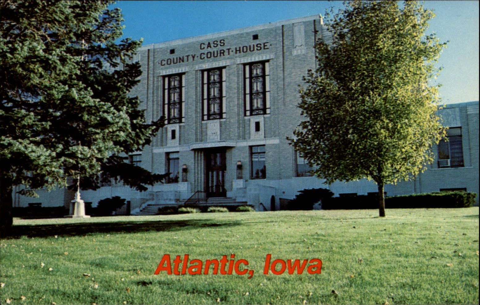 Iowa Atlantic Cass County Court House ~ 1970s vintage postcard  sku433