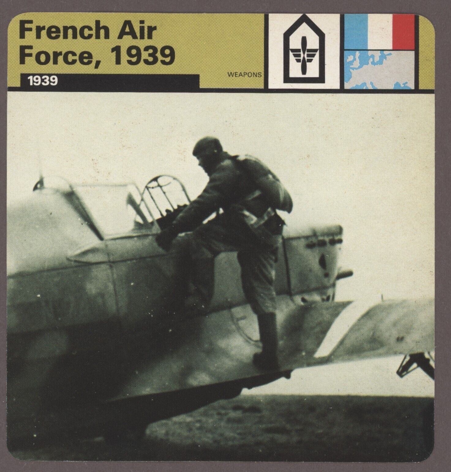French Air Force 1939  Edito Service Card Second World War II Weapons