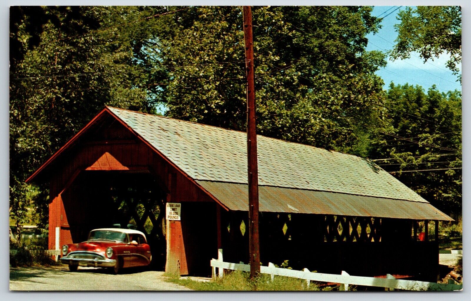 Postcard Old Covered Bridge In Brattleboro, Vintage Car, Vermont Unposted