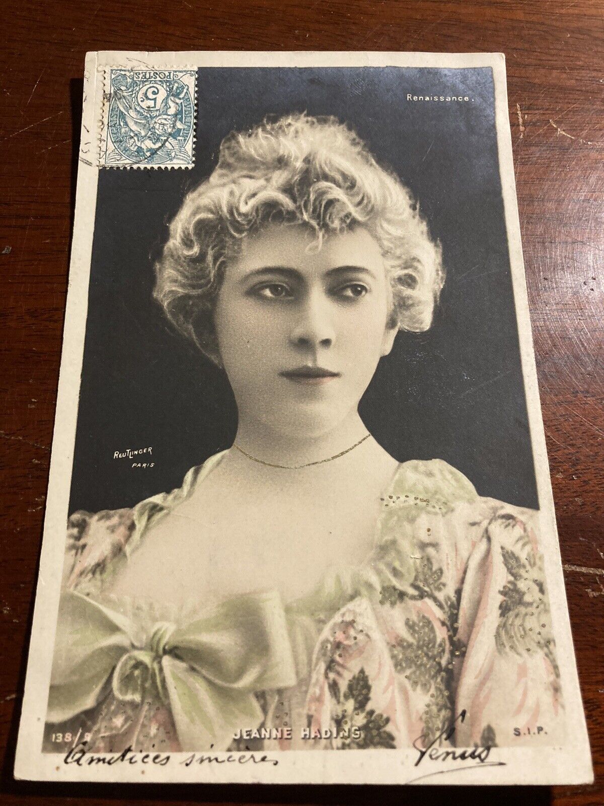 Jeanne Hading Reutlinger Paris Renaissance SIP Postcard