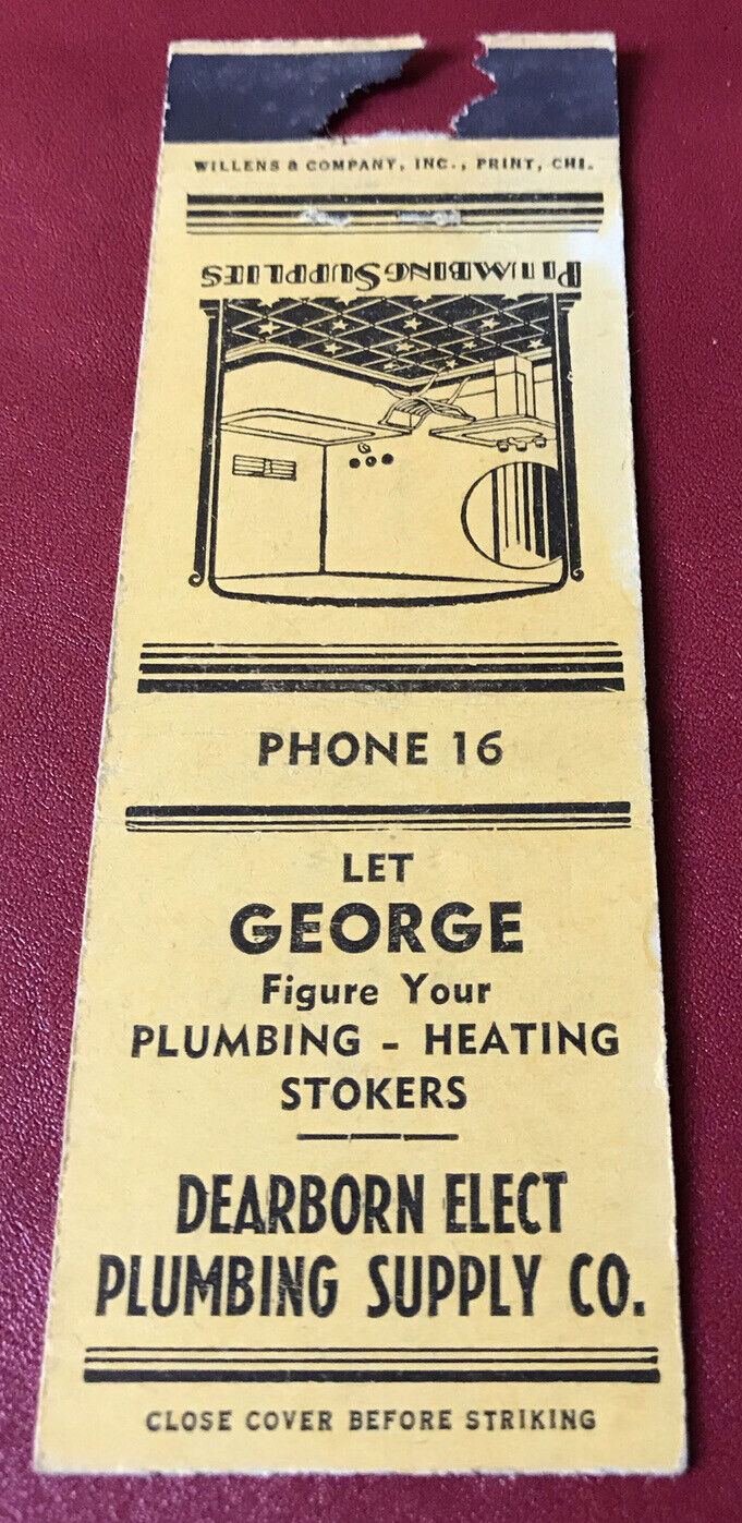 Matchbook Cover Dearborn Elect Plumbing Supply Co.