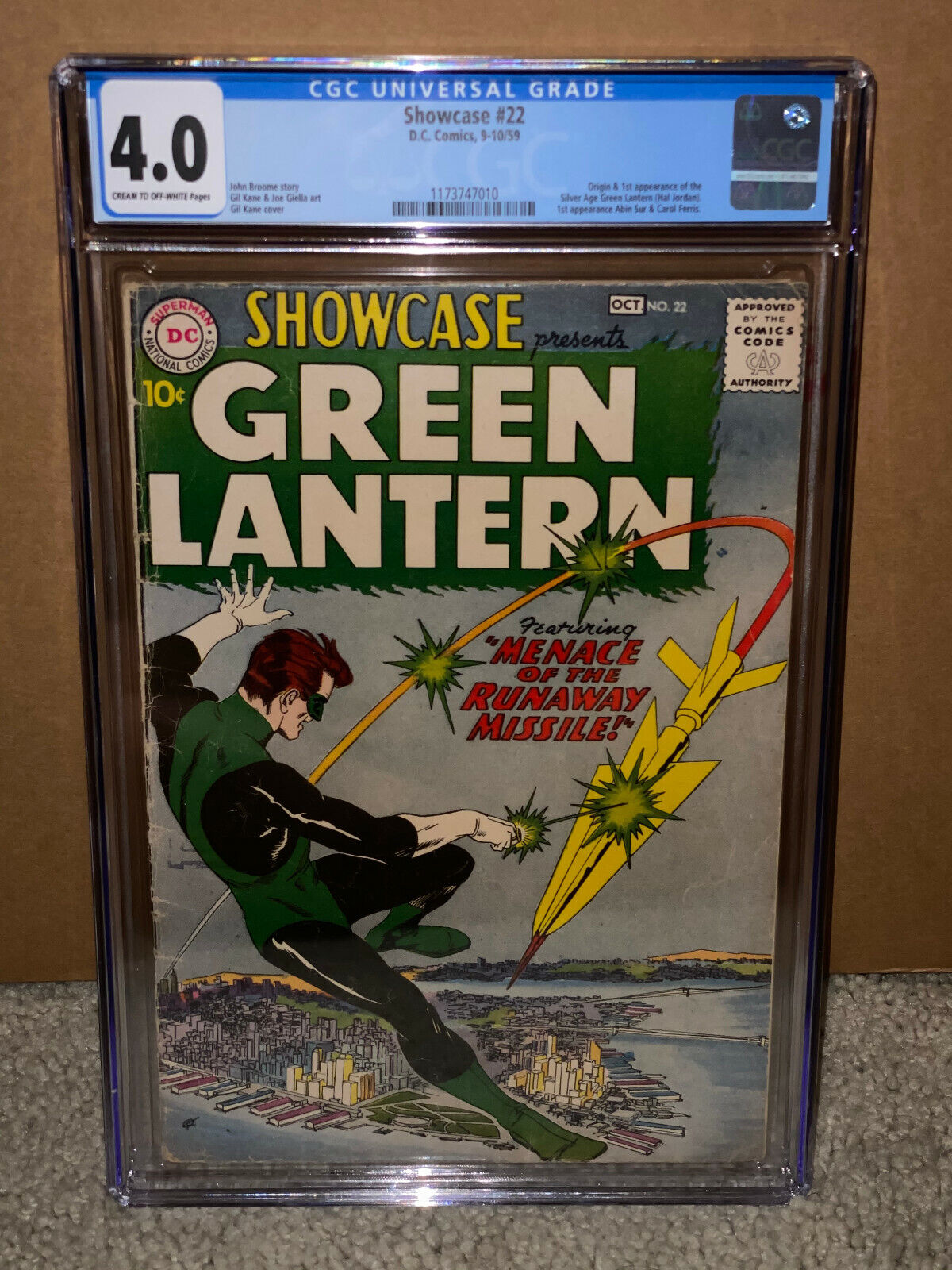 Showcase #22 CGC 4.0 DC 1959 1st Green Lantern Silver Hal Jordan 110 cm clean