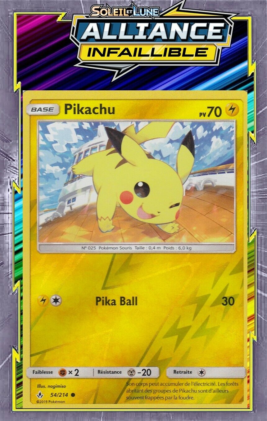 Pikachu Reverse-SL10:Alliance Infallible- 54/214 - French Pokemon Card