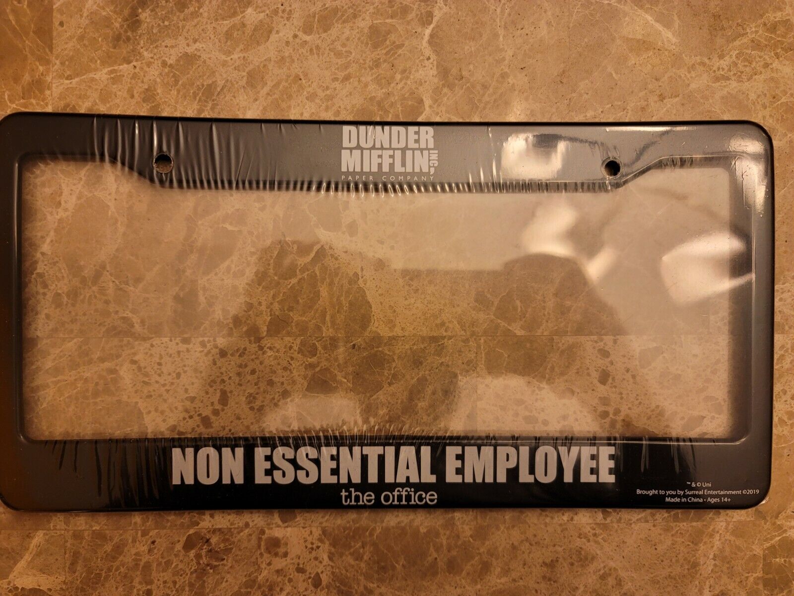 The Office License Plate Cover Non Essential Employee