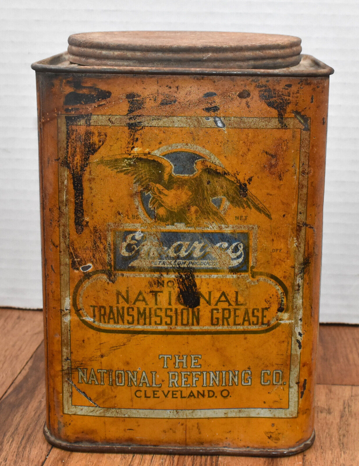 RARE Vintage Enarco En-Ar-Co Transmission Grease Lube Oil 5 Lb Advertising Can