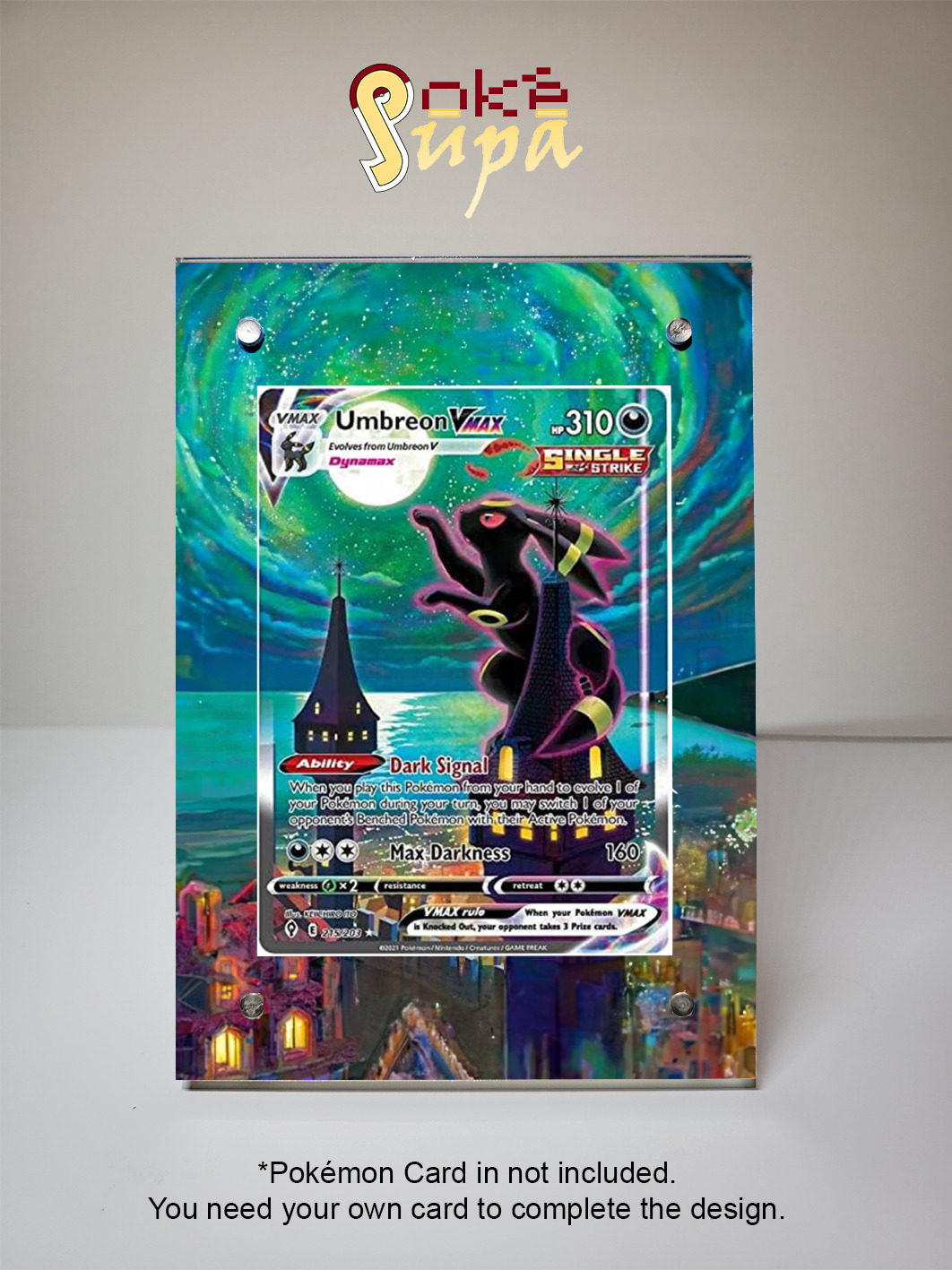 Umbreon Vmax 215/203 - Pokémon EvolvingSkies - Magnetic Card Case+Artwork+Stand