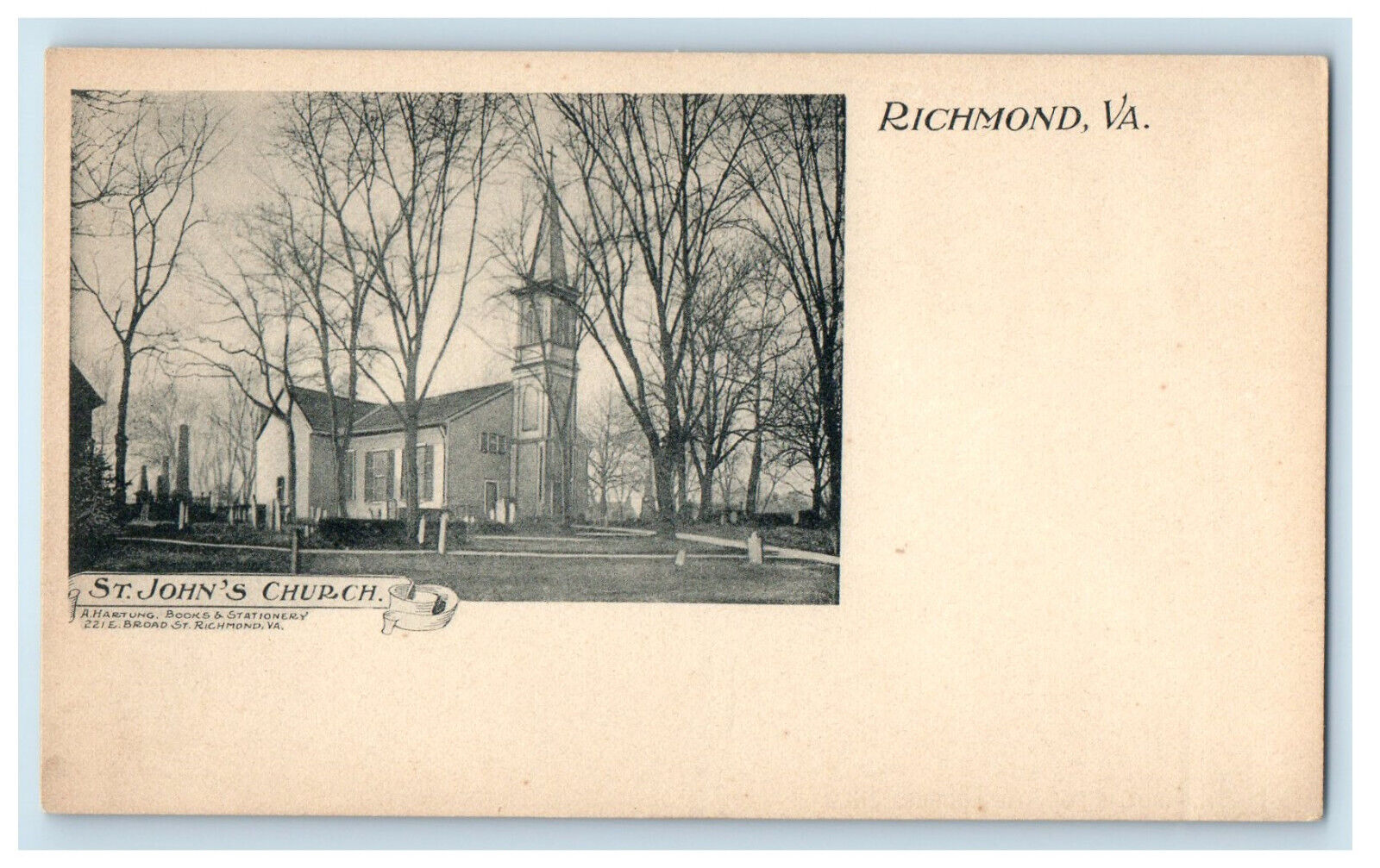 c1900s St. John's Church Richmond Virginia VA Antique Antique PMC Postcard