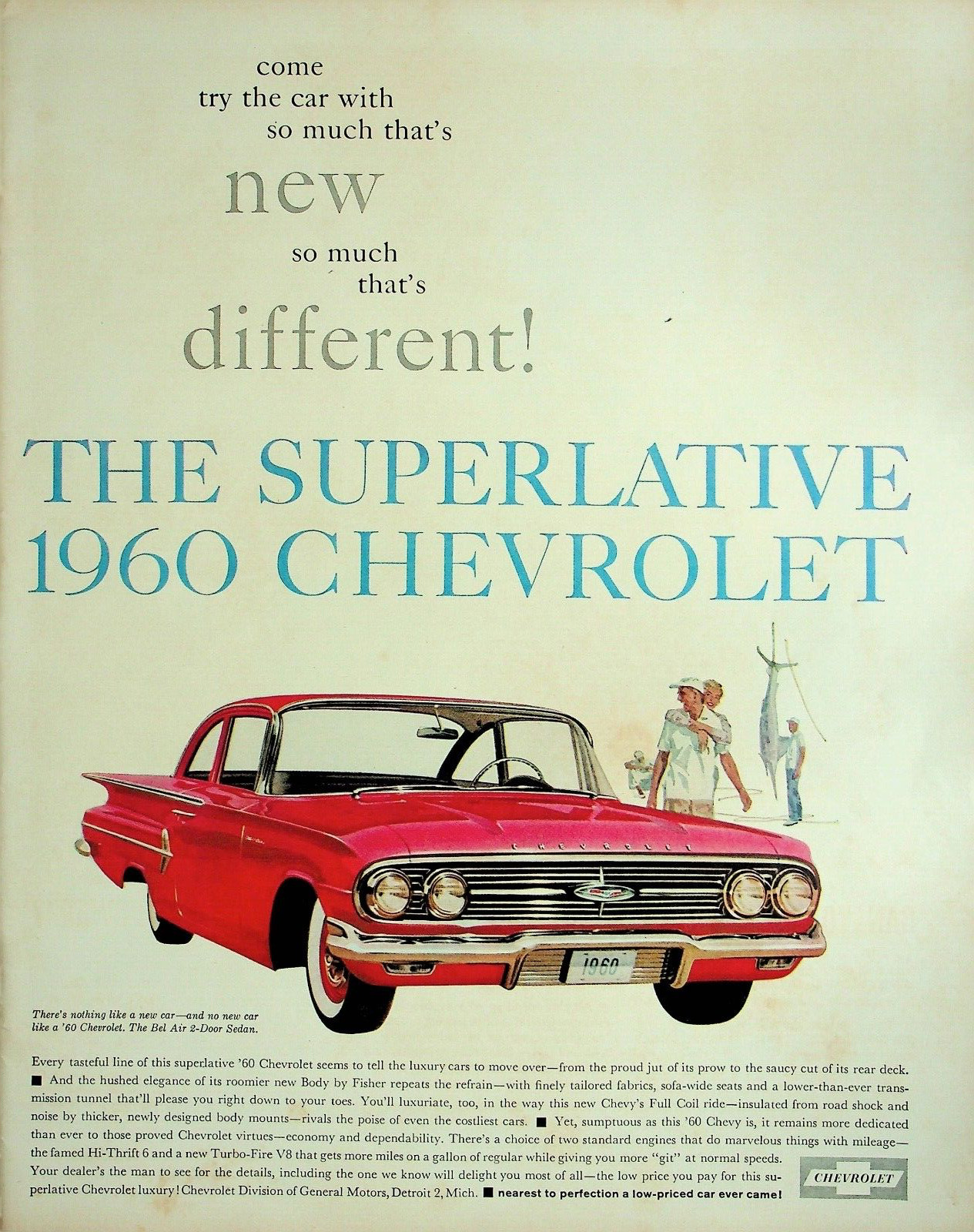1959 Full Page Size Color Look Magazine Ad - 1960 Chevrolet - FC
