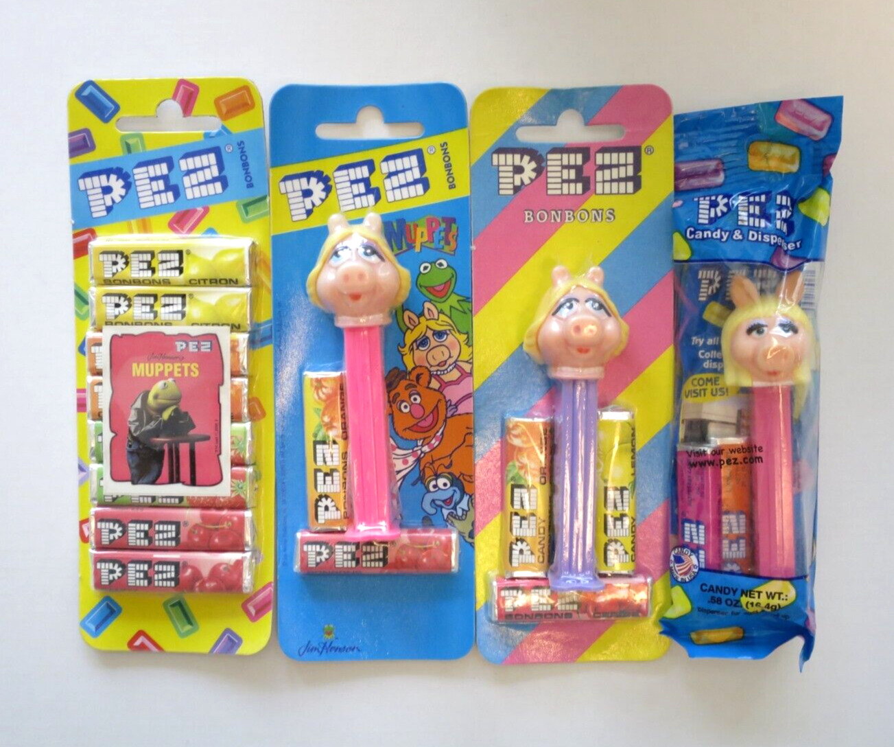 Vintage PEZ Euro Bonbons Miss Piggy Purple RARE Muppets Bonbons Candy Refills