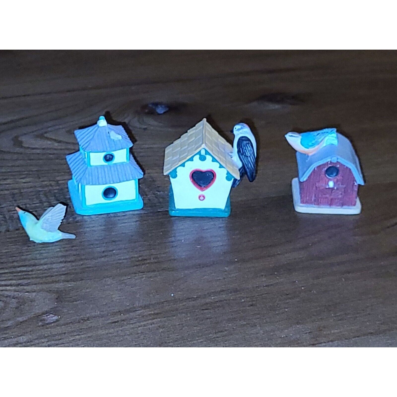 Lot of 3 Vintage Lenox Miniature Bird Houses Lot #7 Retired Collectible Houses