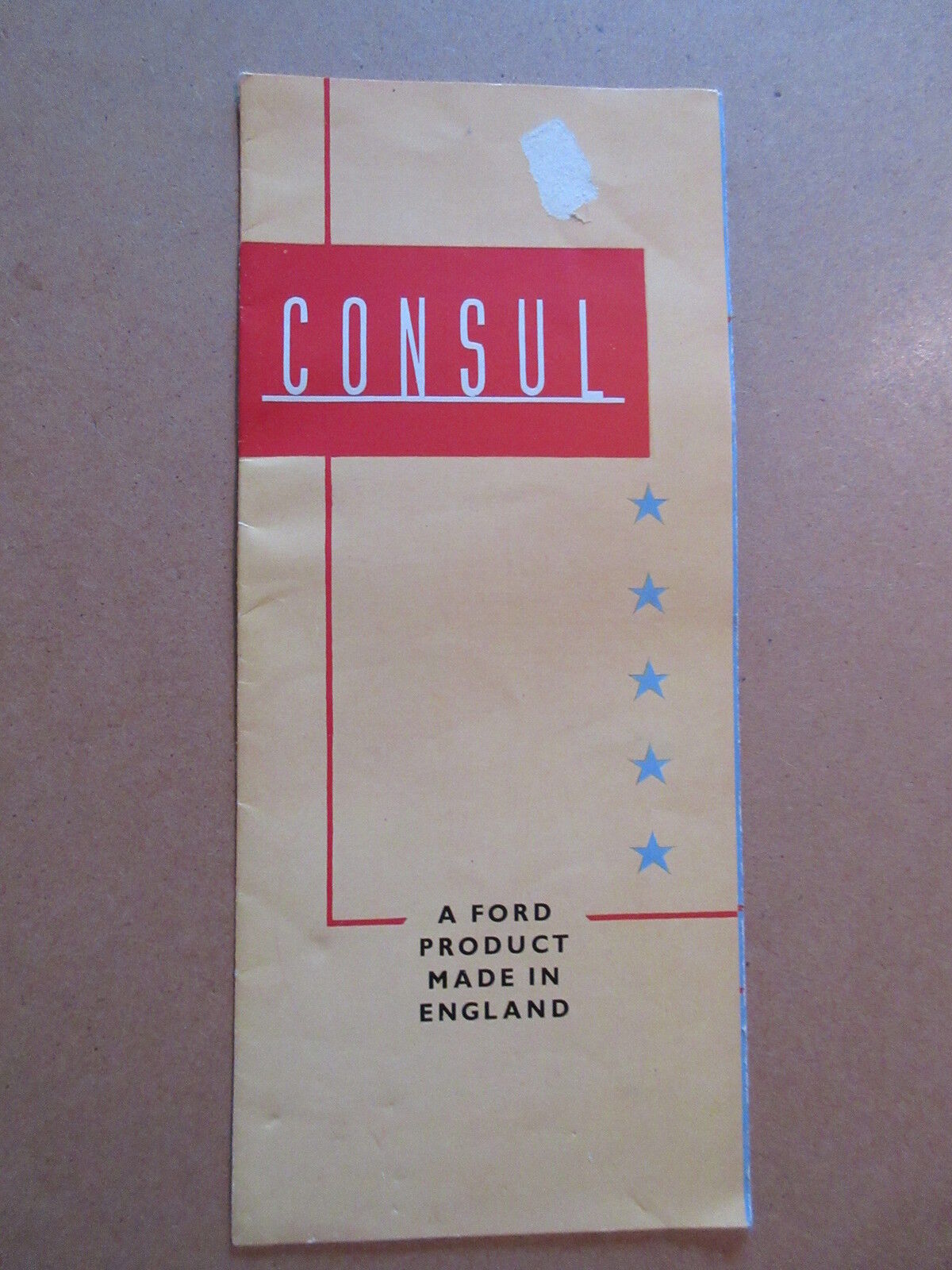 vintage CONSUL FORD PRODUCT MADE IN ENGLAND BROCHURE