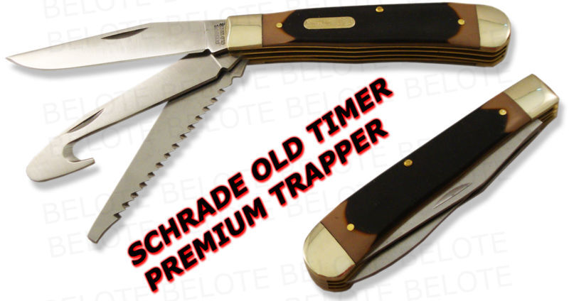 Schrade Old Timer DELRIN Premium Trapper Knife 69OT NEW