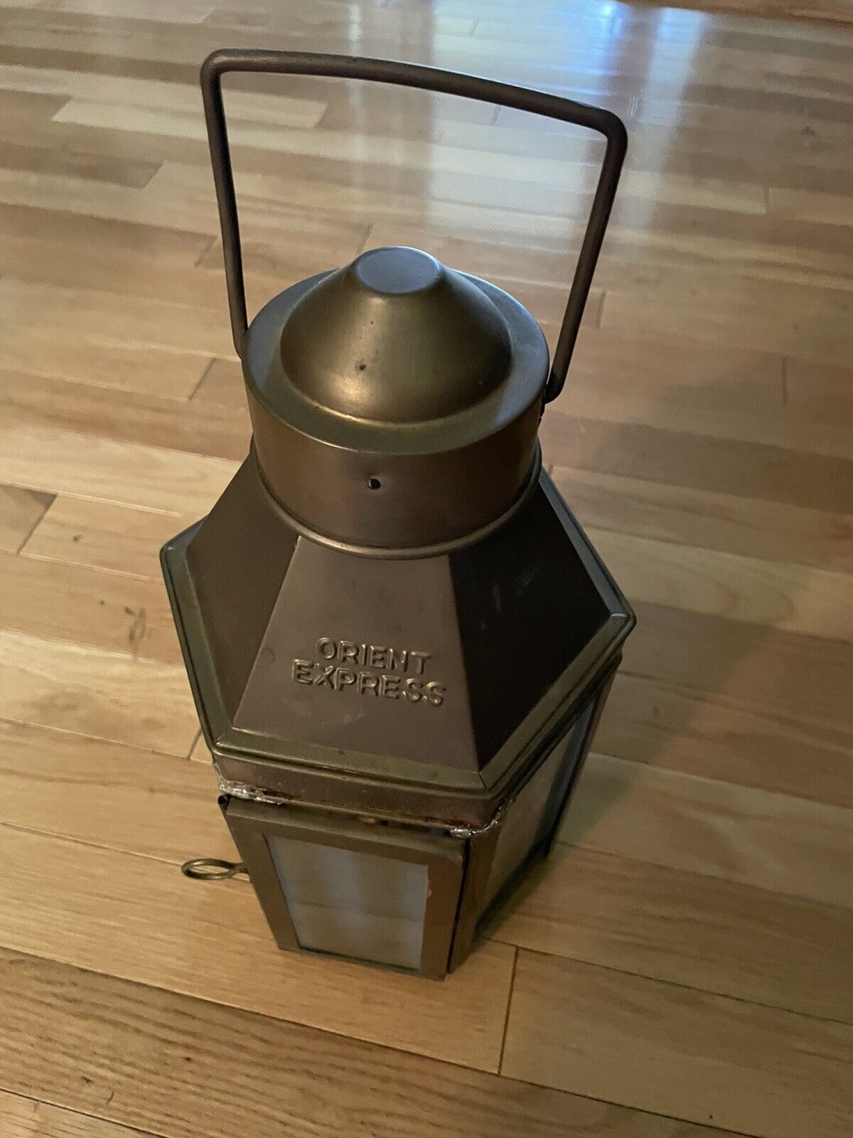 Vintage Bronze Orient Express Candle Holder Lantern Lamp Farming Collectible