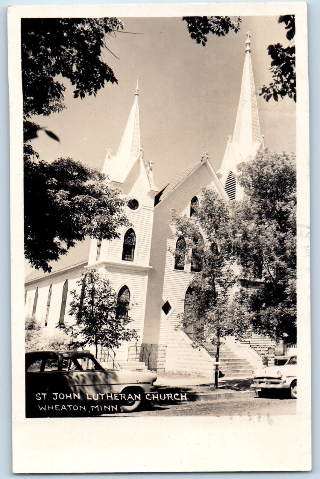 Wheaton Morris Minnesota Postcard RPPC Photo St. John Lutheran Church 1967