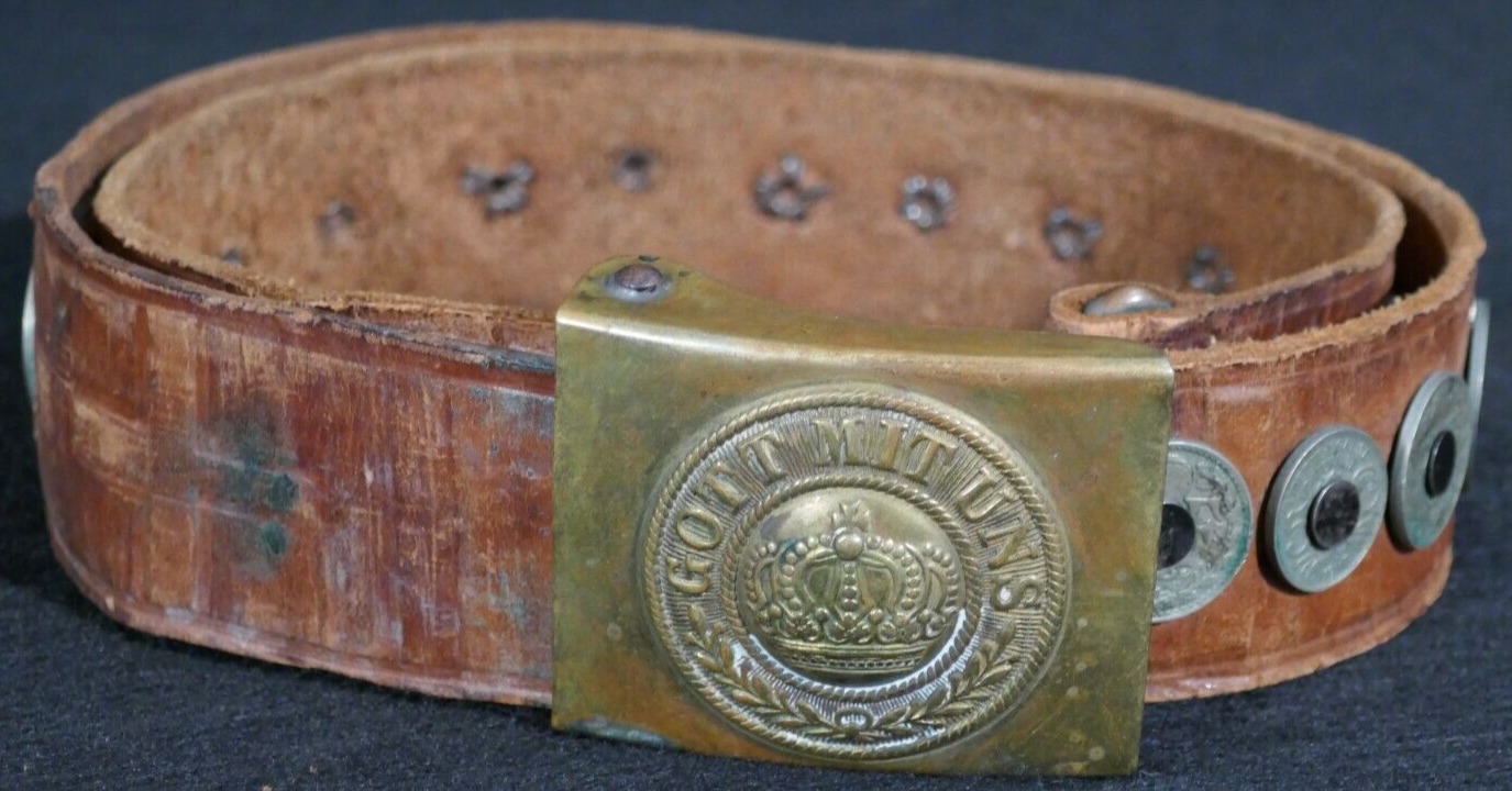 WWI Imperial German Army \'Gott Mit Uns\' Souvenir French Franc 35 Coin Belt, 39\