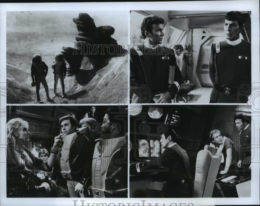 1985 Press Photo Paul Winfield, Walter Koenig & Leonard Nimoy in Star Trek II.