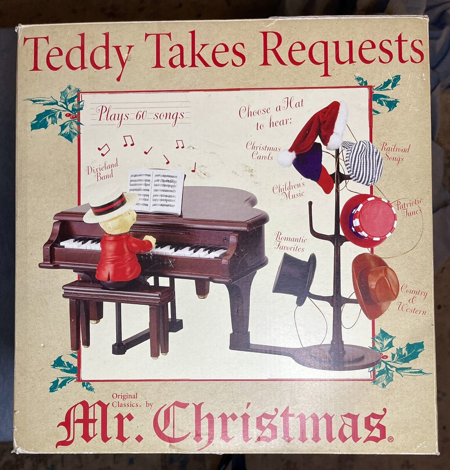 Mr. Christmas Teddy Takes Requests Piano Music Plays 60 Songs Complete WORKS 