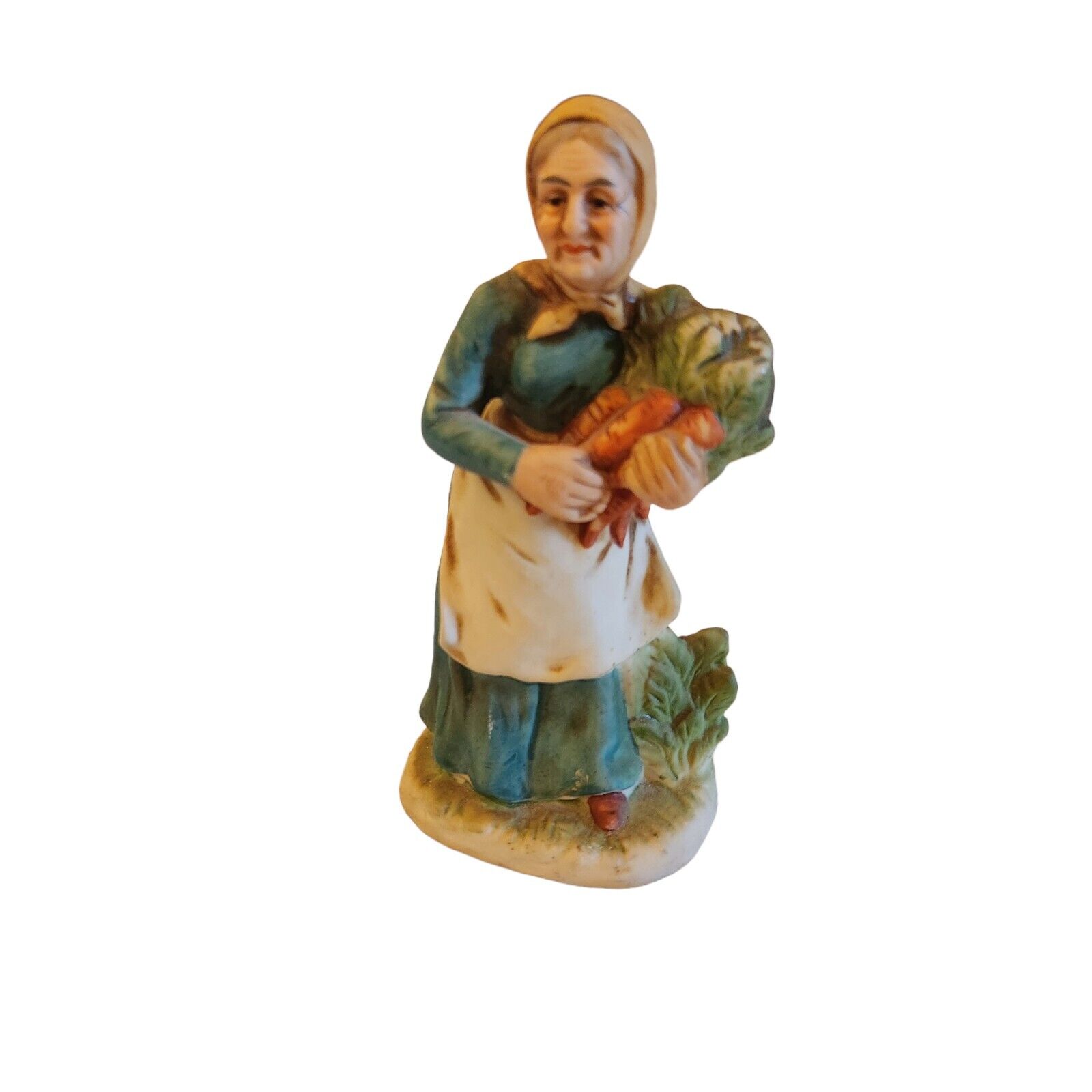 Vintage Old Woman With Carrots Figurine