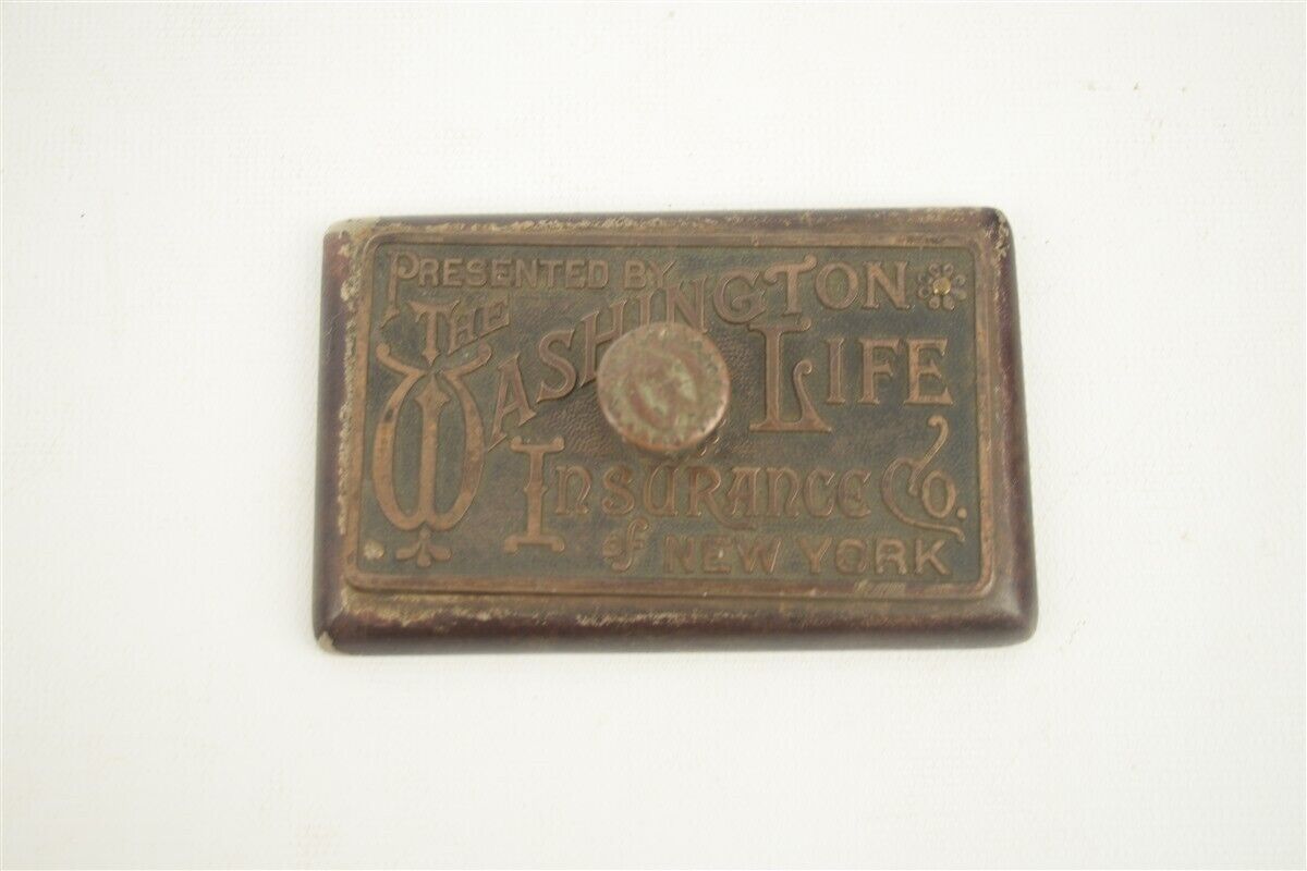 Antique 1880s-90s Washington Life Insurance Co. NY Bronze Cast Iron Paperweight