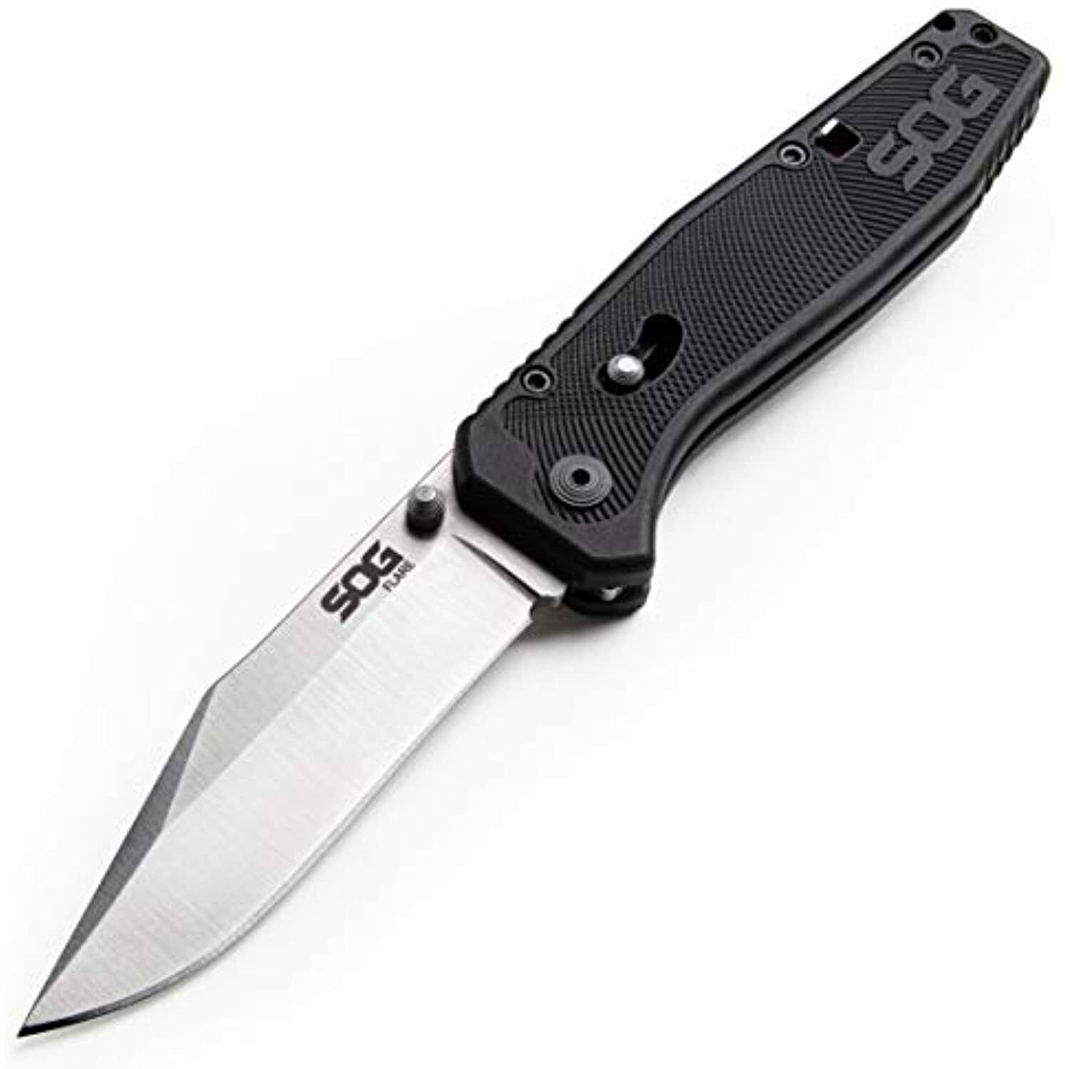SOG Flare Folding Knife and Pocket Knife Assisted Opening Tech Knife w/ 3.5 Inch