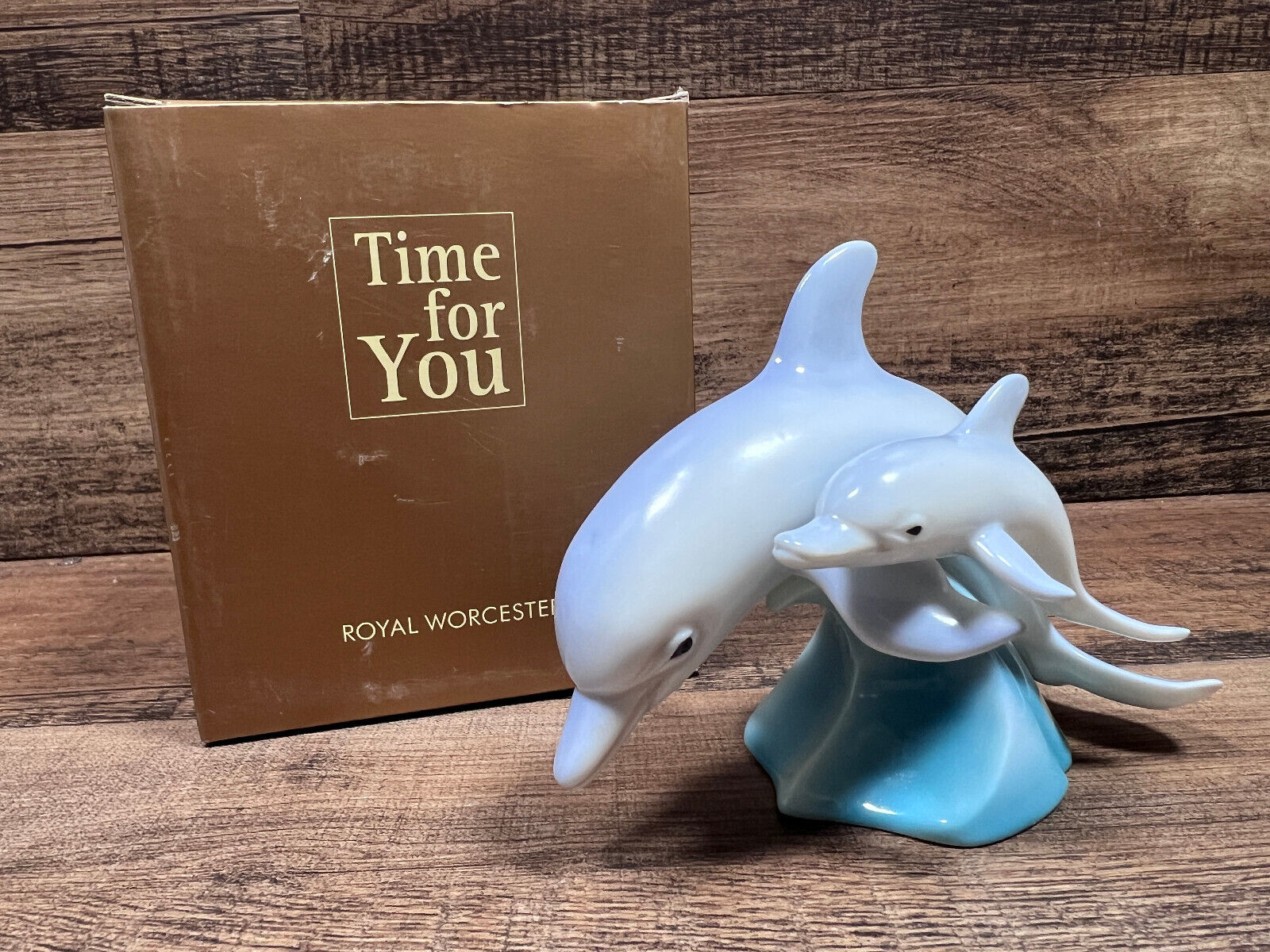 2005 Royal Worcester Dolphins Figurine Time for You Flying High