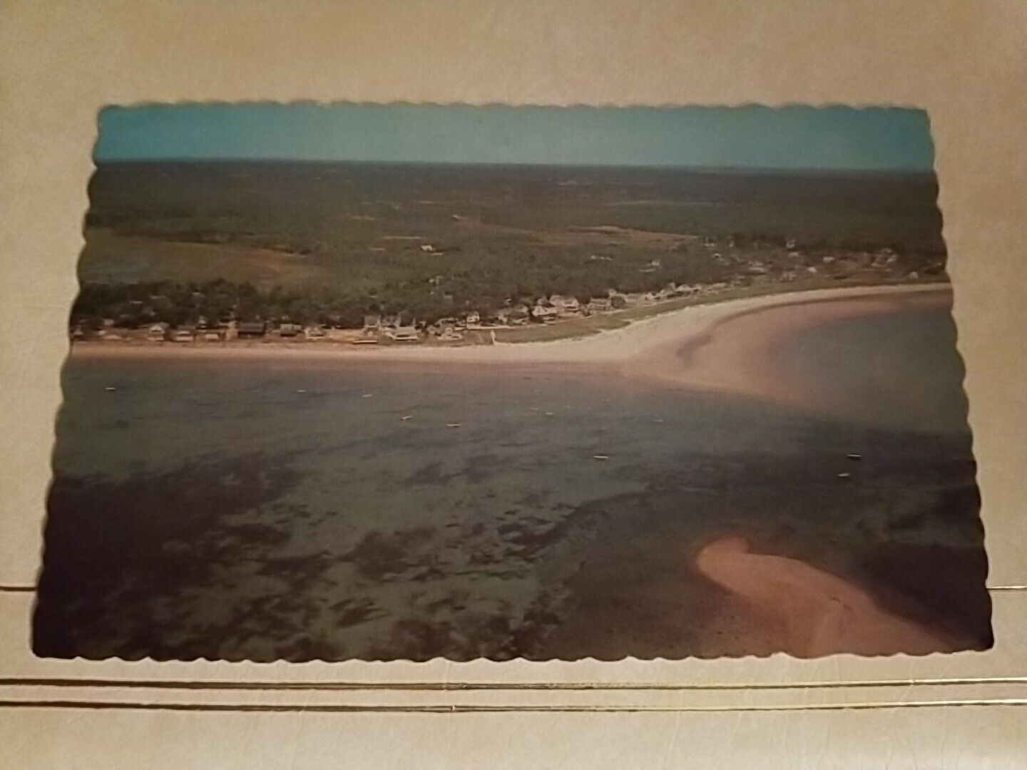Air View of Goose Rocks Beach Maine Posted 1973
