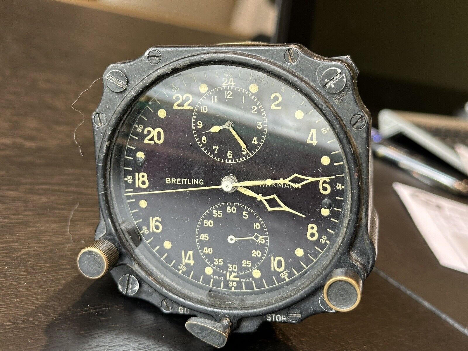 Breitling Wakmann Cockpit Clock Chronograph