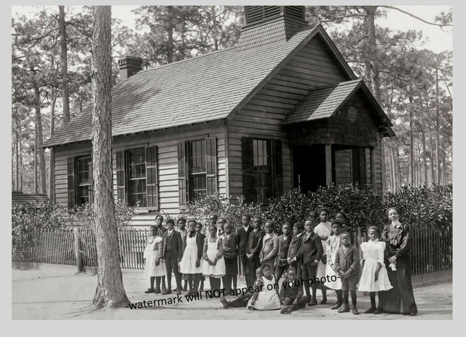 1900 African American School House PHOTO Black Children Teacher Segregation