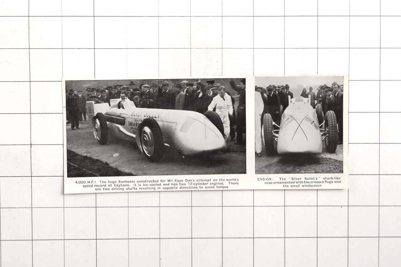 1930 4000 Hp Sunbeam Silver Bullet, For Kaye Dons Attempt On Speed Record