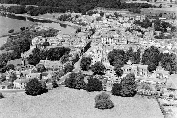 Kelso showing Kelso Abbey and The Square Scotland 1930s OLD PHOTO