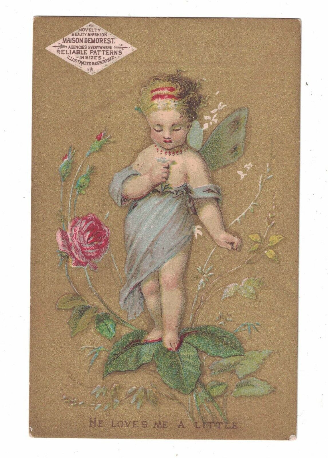 1881 Fairy Maison Demorest\'s Illustrated Magazine Victorian Trade Card 