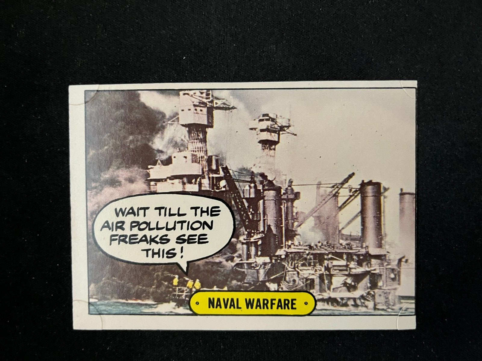 1976 Topps Hysterical History Sticker #48 Naval Warfare Ex