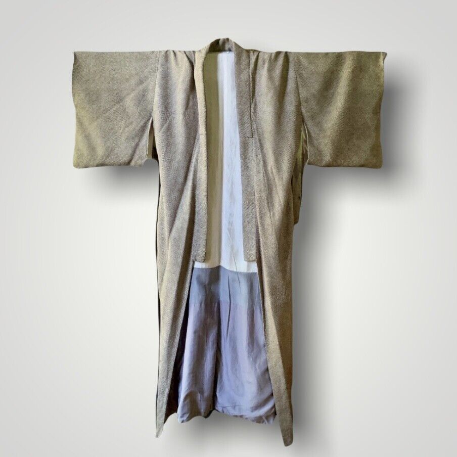 RARE Vintage Unisex Japanese Long Robe Kimono Silk 