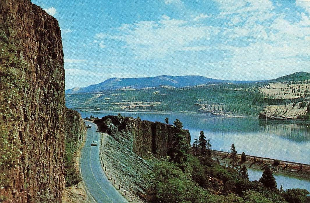 Postcard Evergreen Highway Columbia River Washington